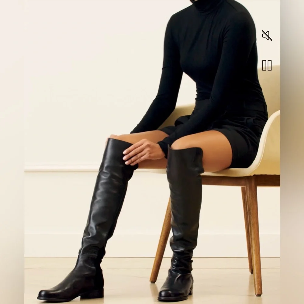 Stuart Weitzman 5050 Bold Leather Over-The-Knee Boots size 6.5 New Retaill $795